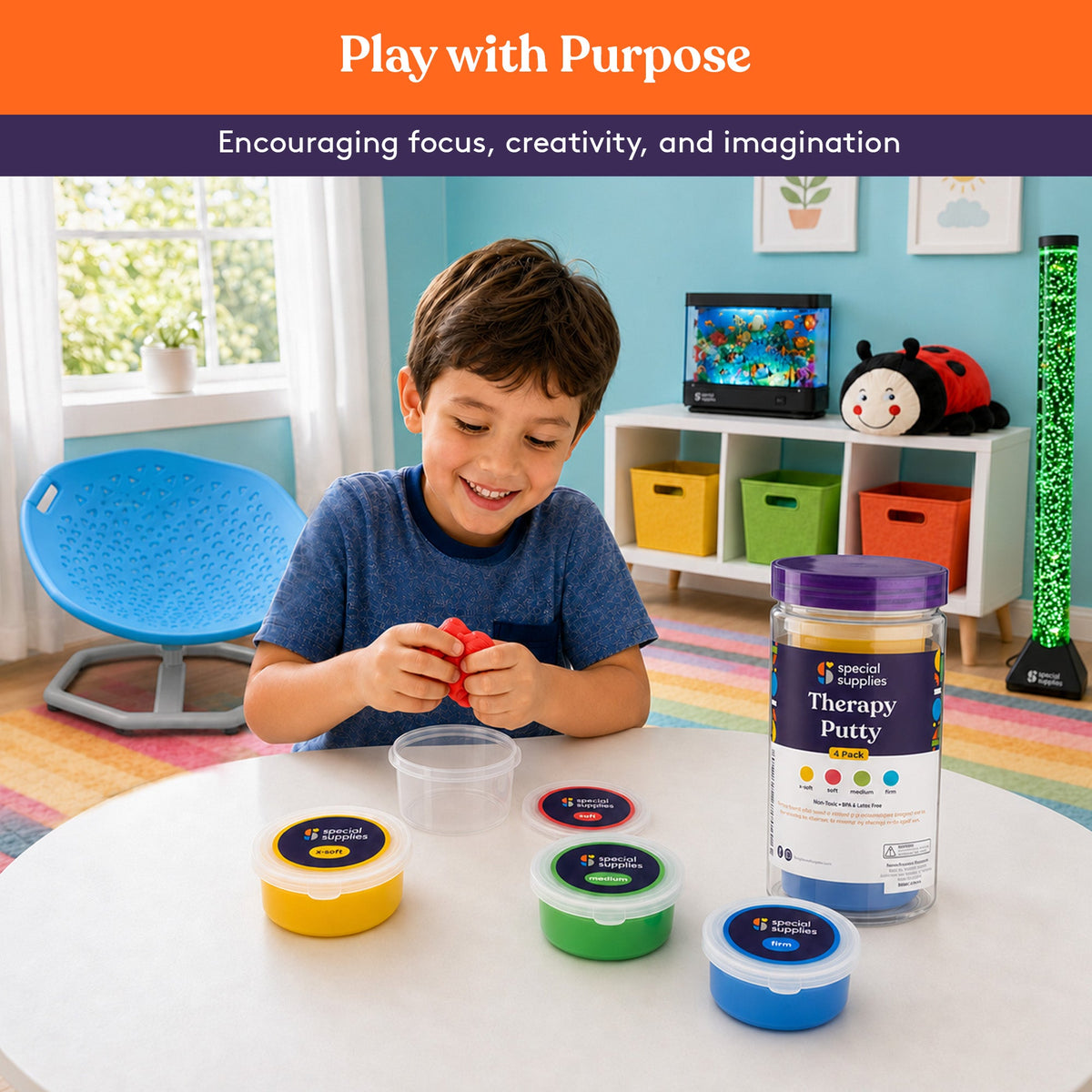 Therapy Putty Hand Exercise Set, 4 Resistance Levels by Special Supplies
