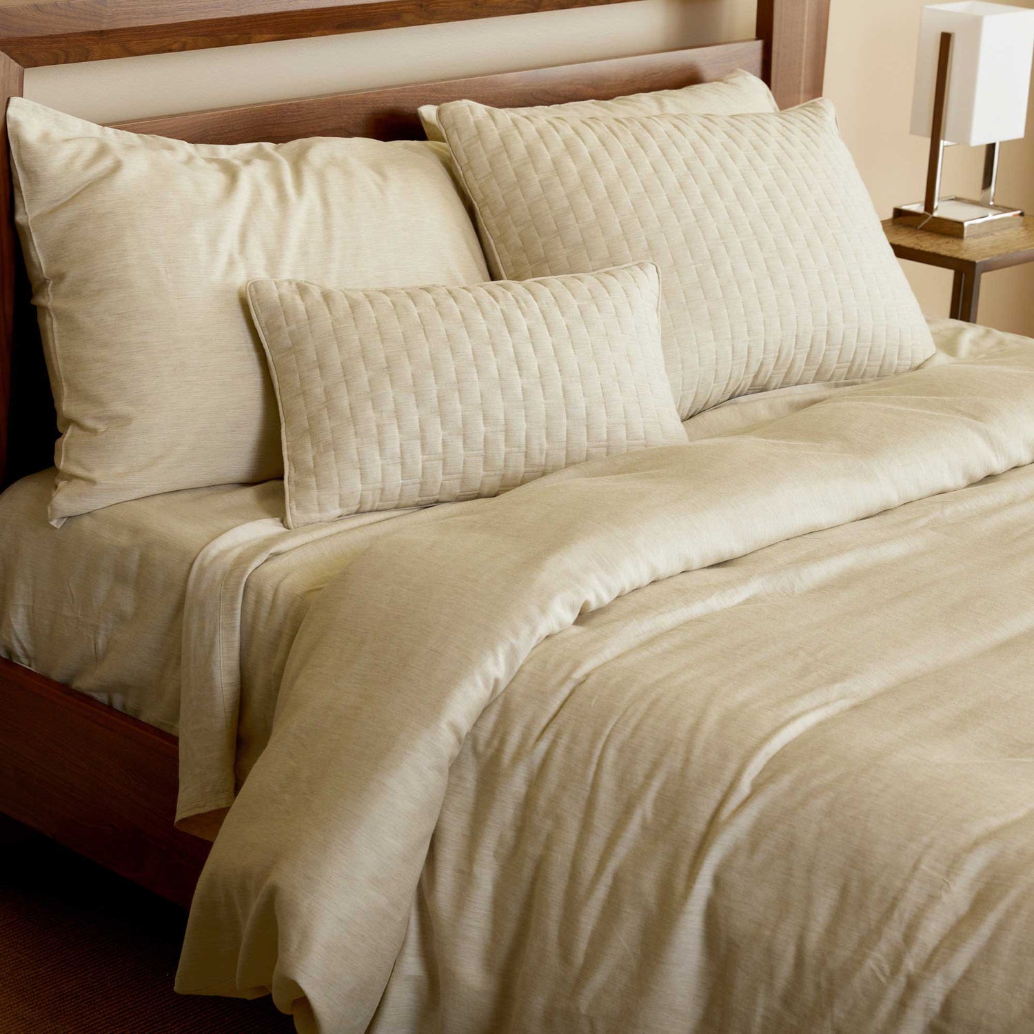 Bamboo Cotton Duvet Cover - Sand