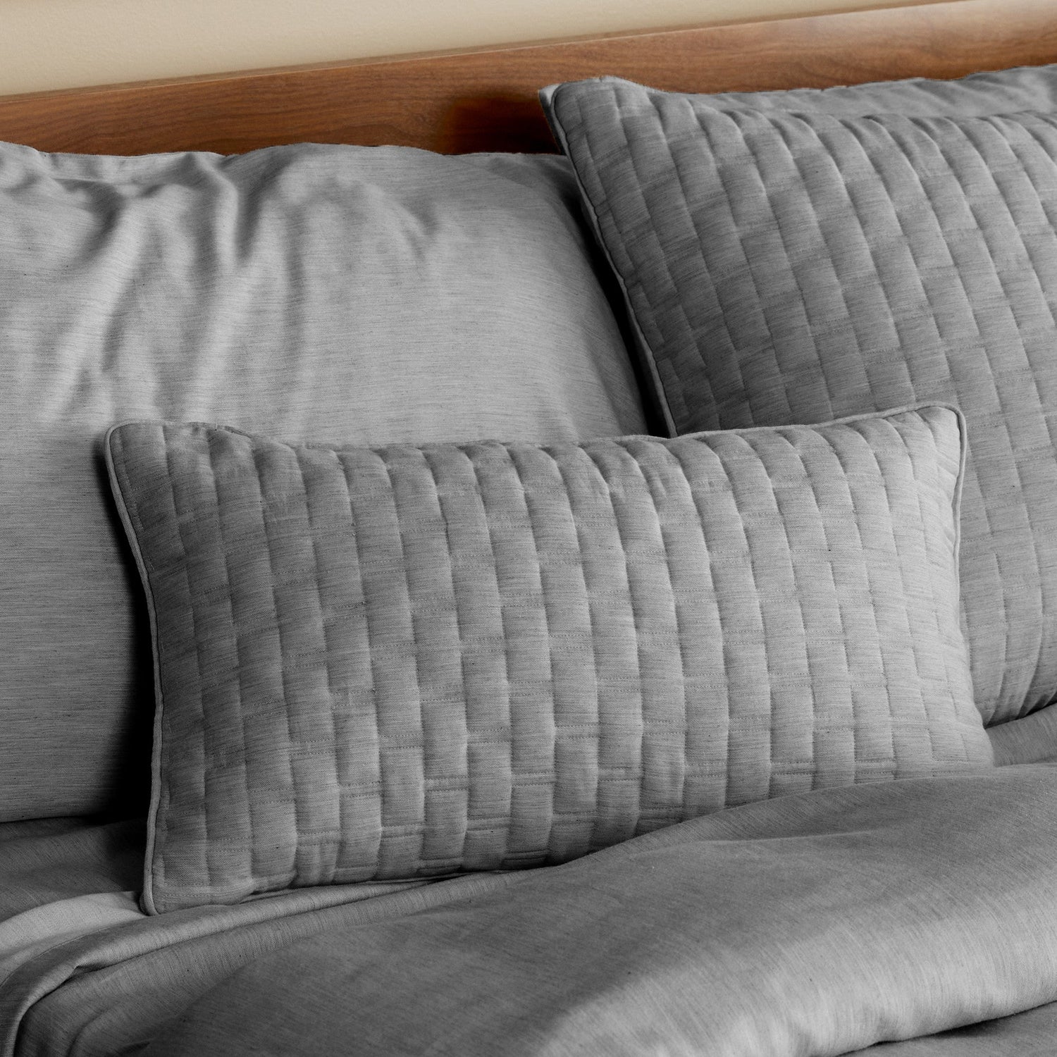 Bamboo Cotton Decorative Throw Pillow - Silver