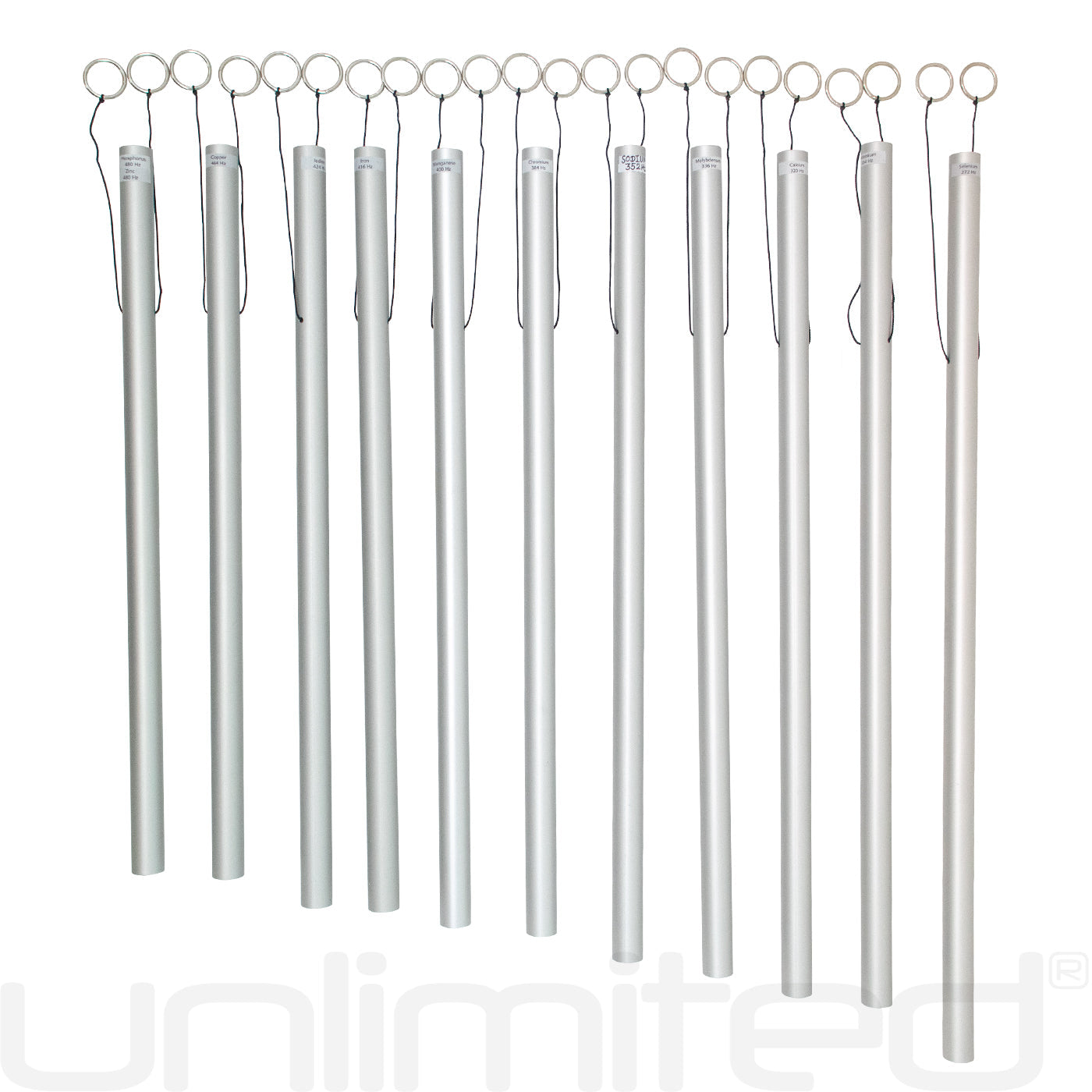 Set of 11 Mineral Nutrient Tuned Healing Chimes