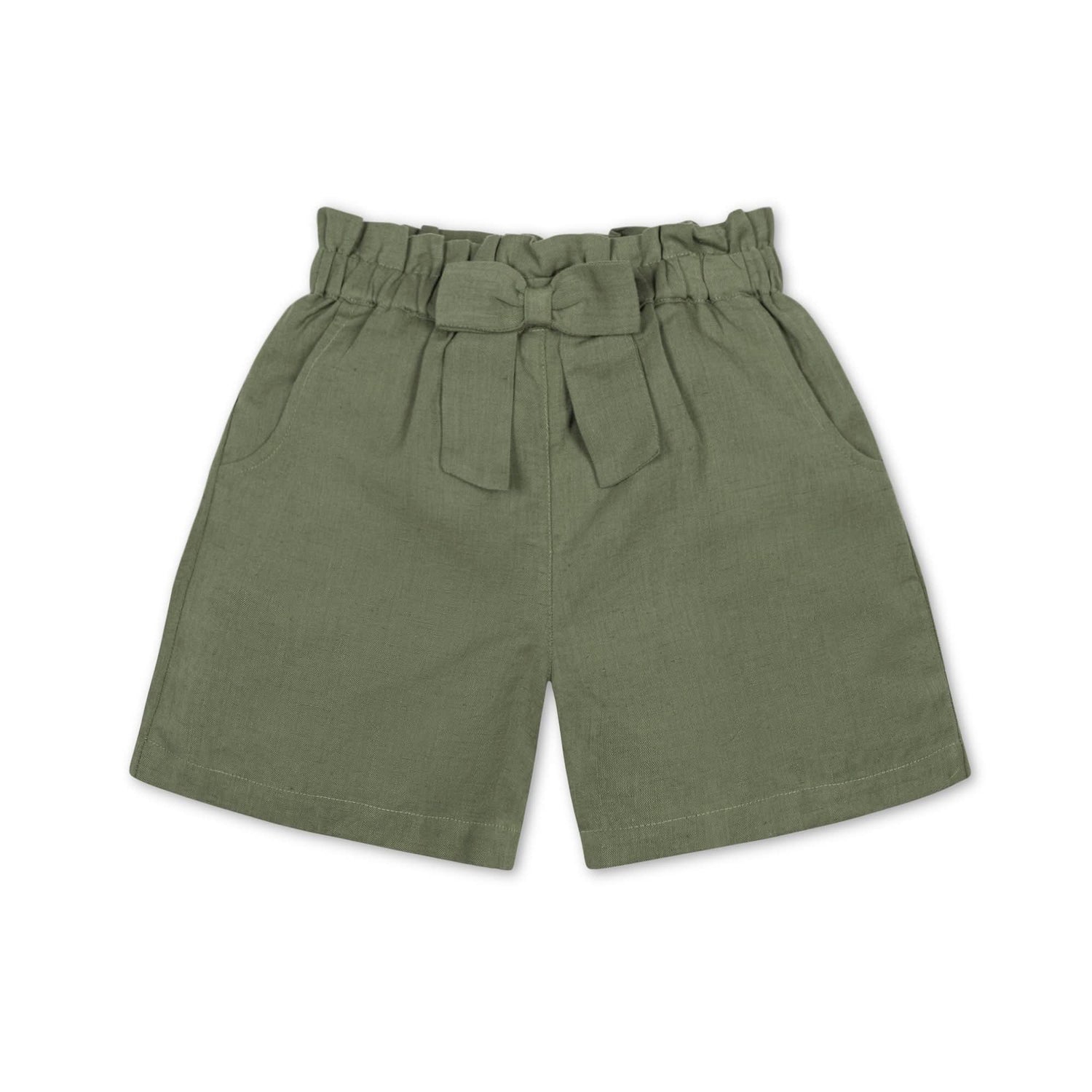 Linen Pull-On Paperbag Shorts