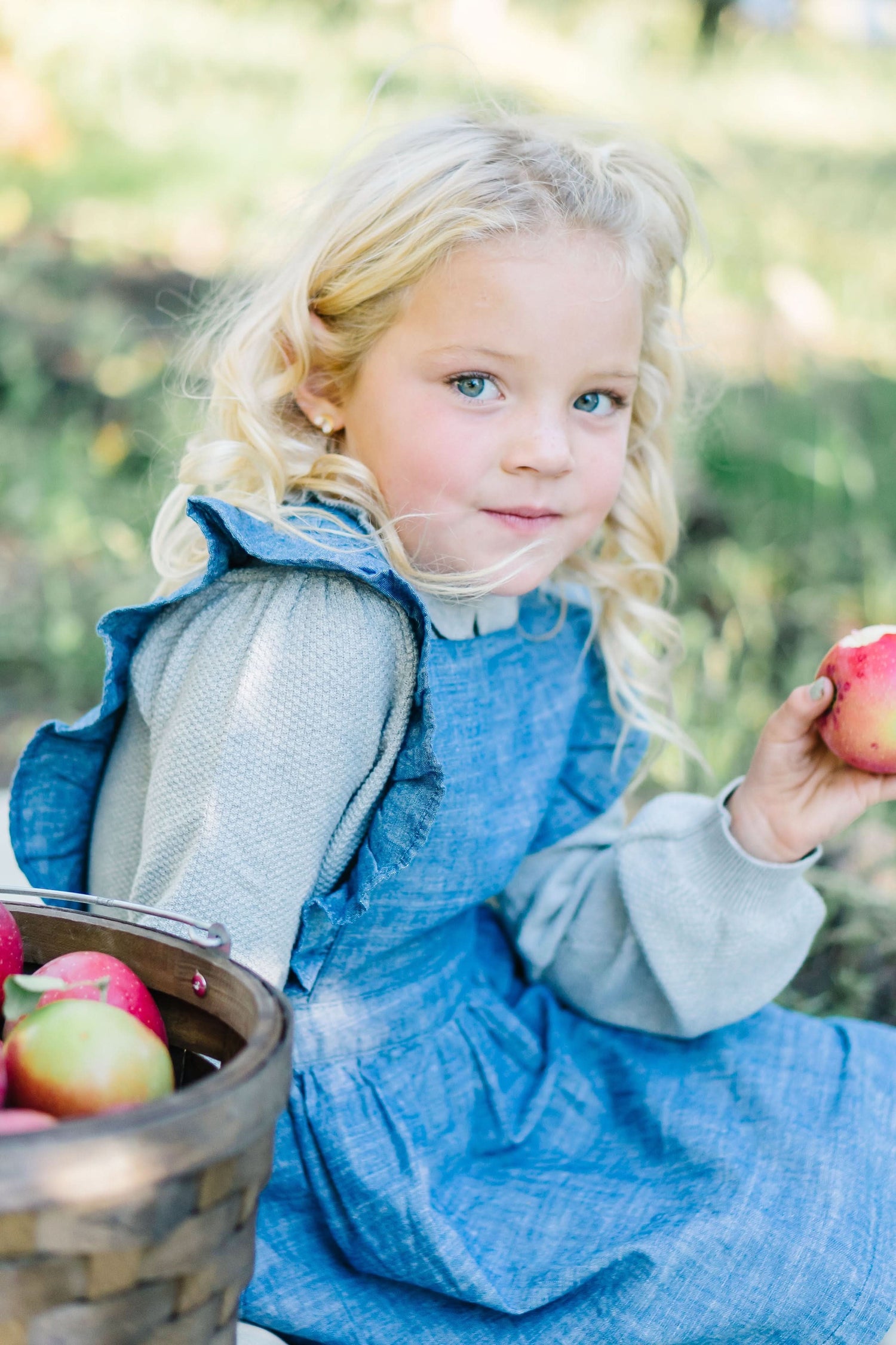 Organic Chambray Ruffle Jumper