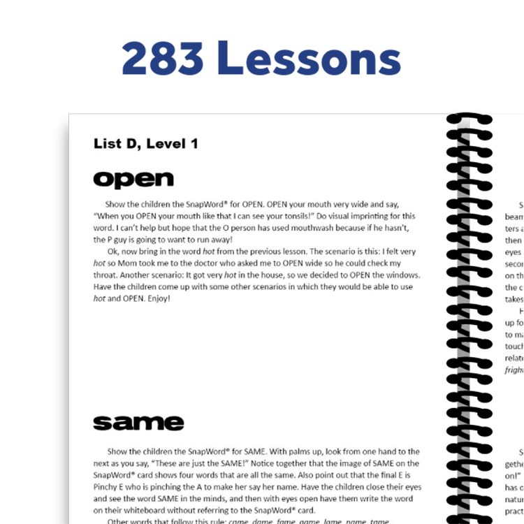 SnapWords® Mini-Lessons 1