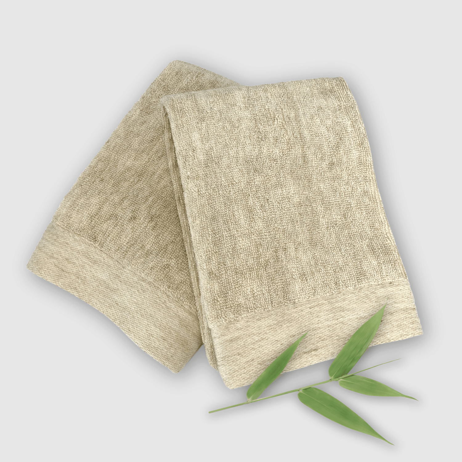Bamboo Cotton Hand Towel 2pc Set – Sand