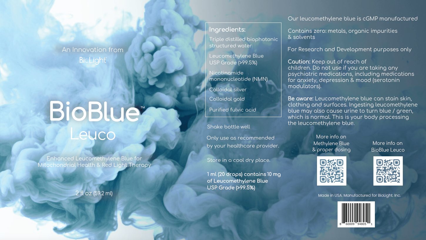 BioBlue Leuco – Rapidly Absorbed Leucomethylene Blue for Enhanced Brain & Mitochondrial Support | Red Light Therapy Synergist - USP Grade