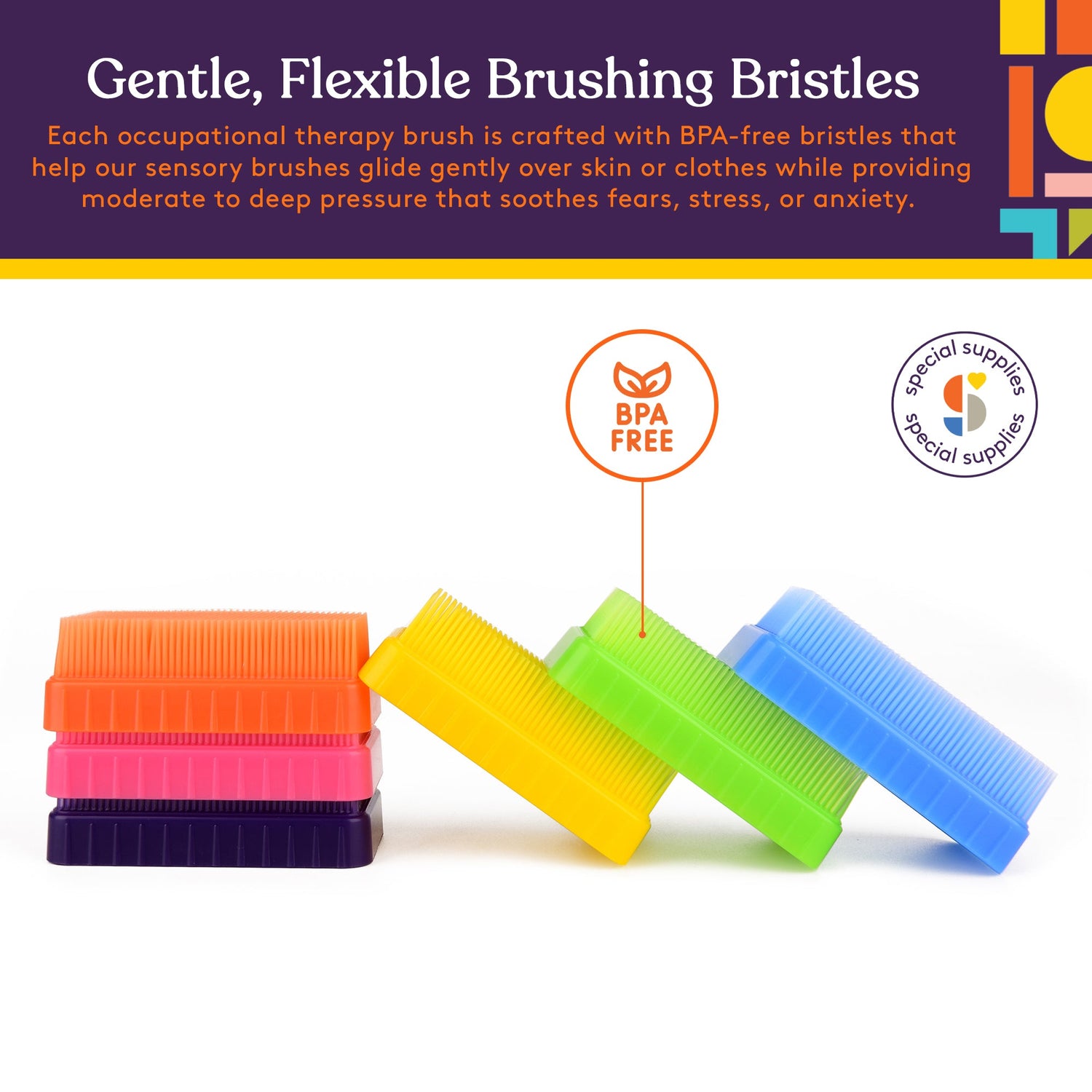 Therapressure Sensory Brush (Multi-Color): 6 Pack