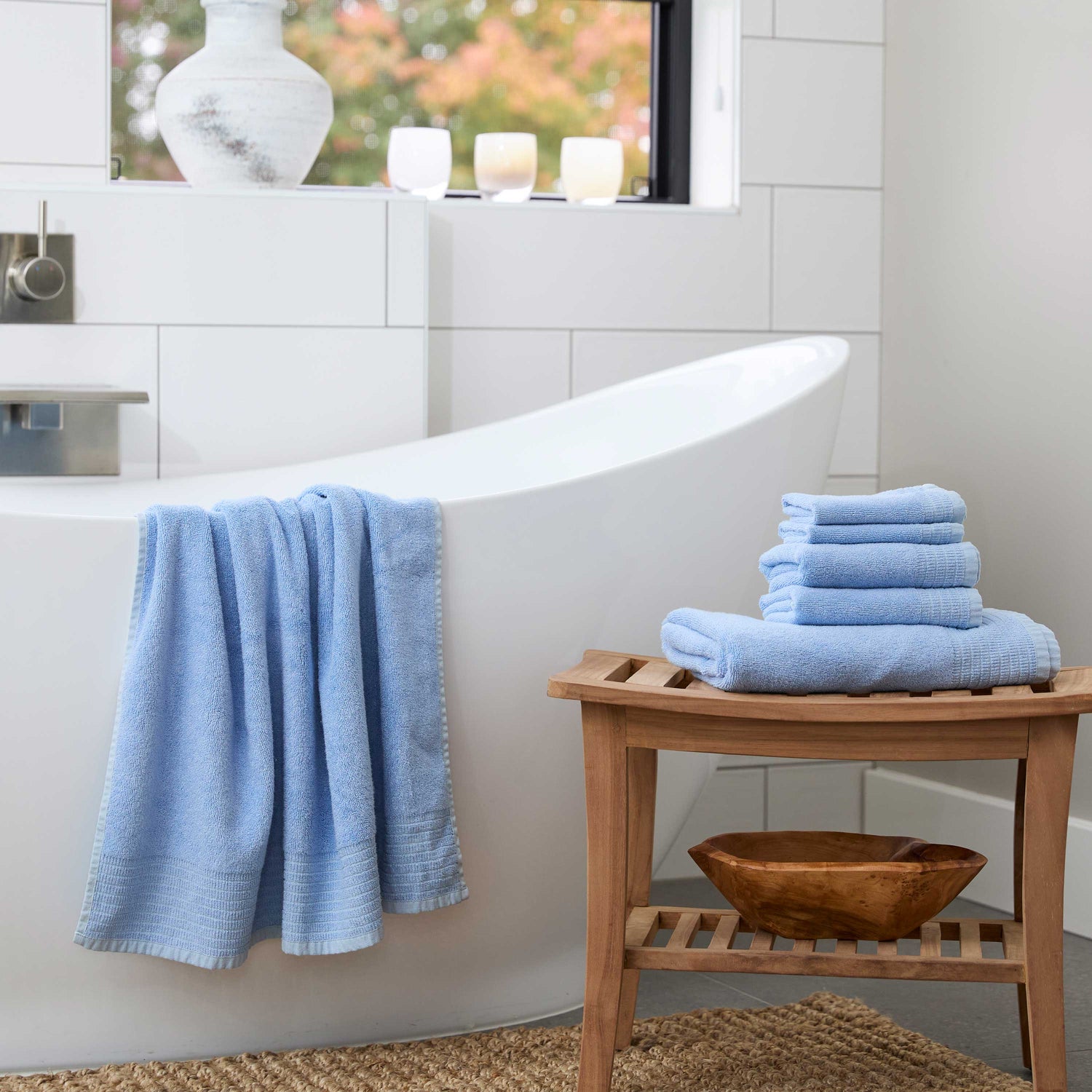 Bamboo 6 Piece Spa Towel Set – Ocean