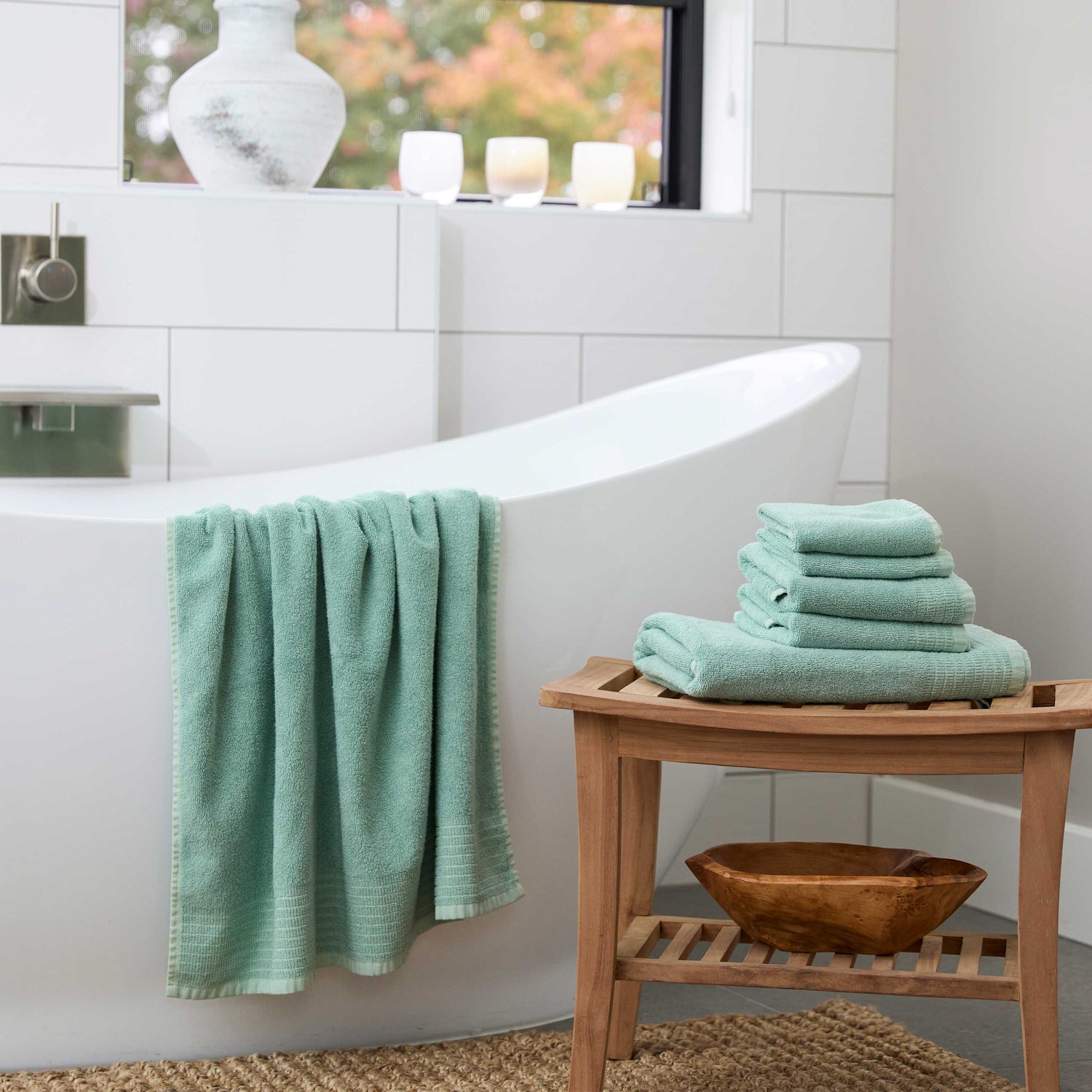 Bamboo 6 Piece Spa Towel Set – Seaglass