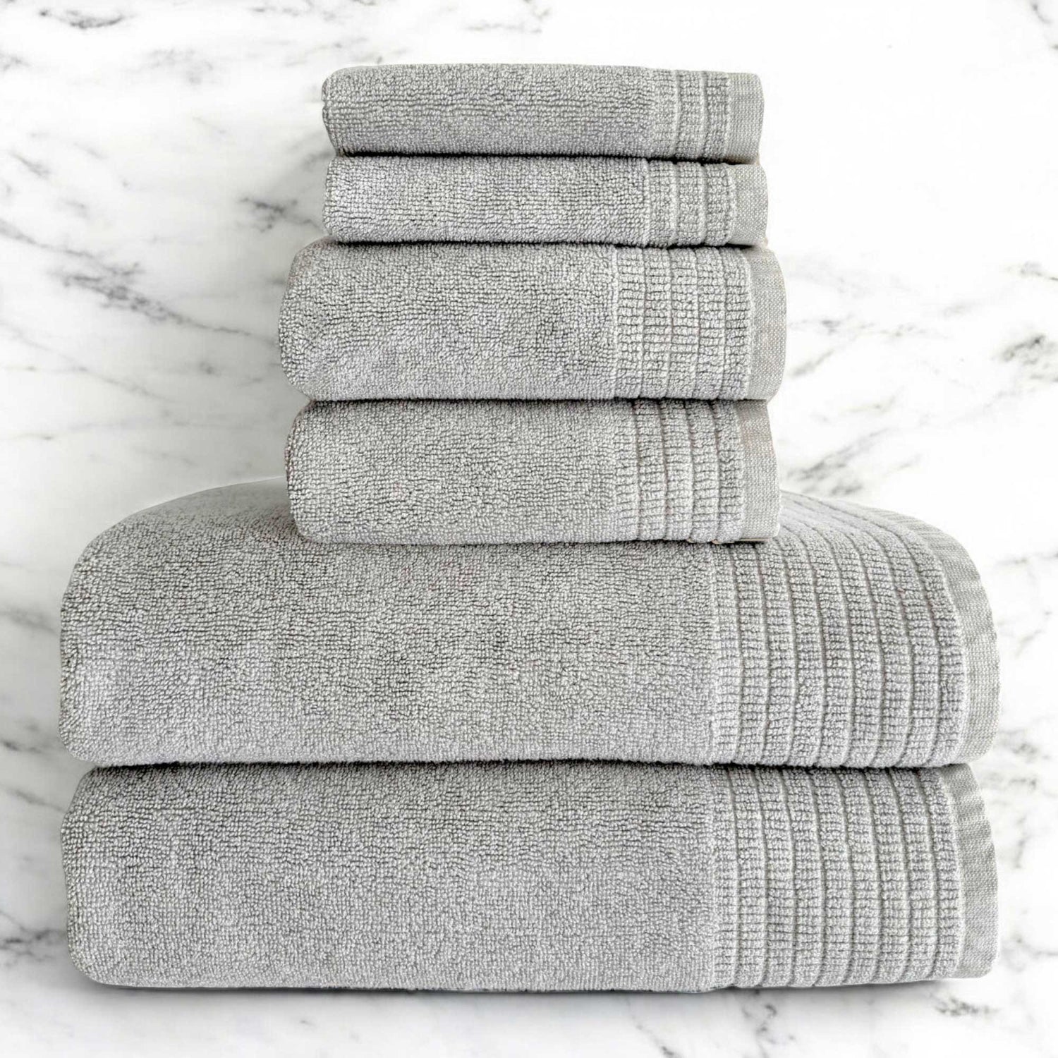 Bamboo 6 Piece Spa Towel Set – Stone