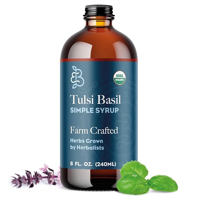 Tulsi Basil Simple Syrup - Certified Organic