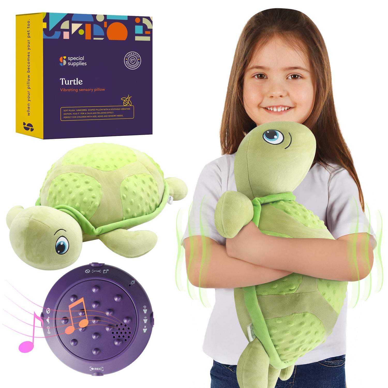 Sensory Vibrating Pillow-Turtle