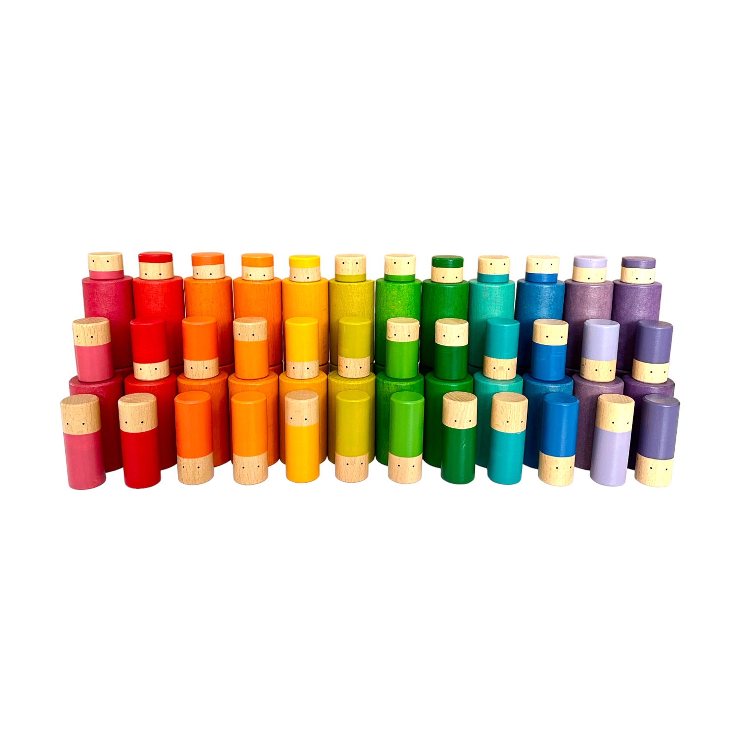 72 Pcs Rainbow Lola Stack and Sort Play Set