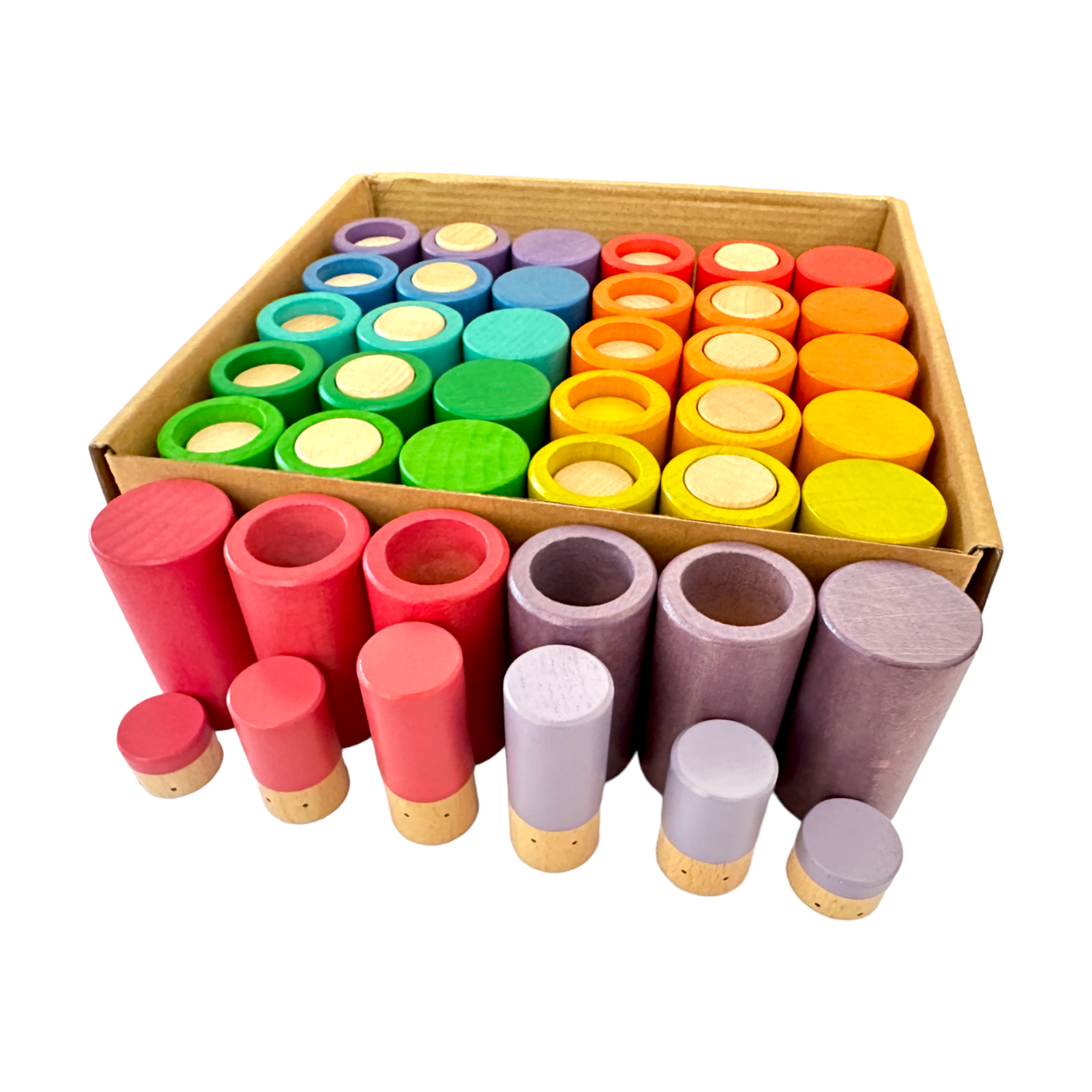72 Pcs Rainbow Lola Stack and Sort Play Set