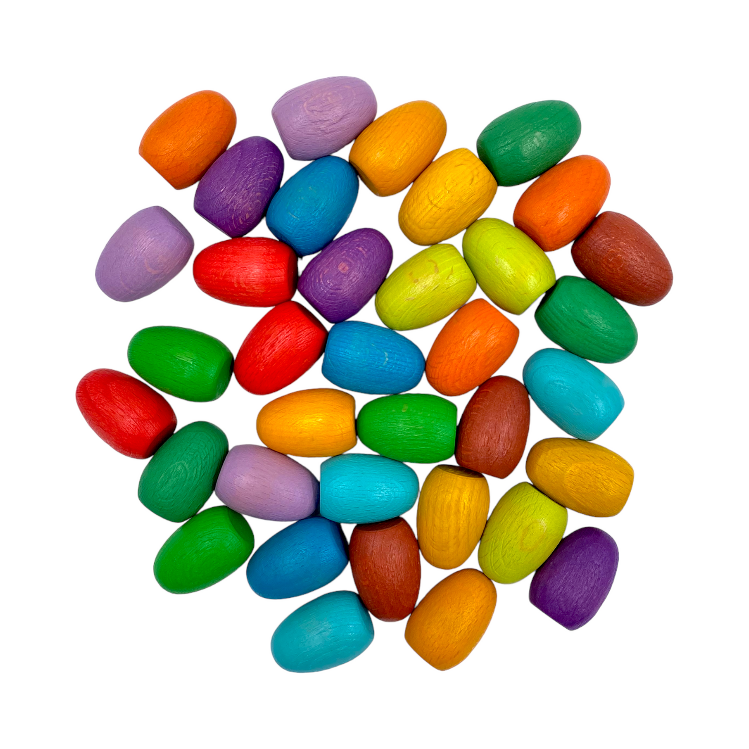**Pre-order (Ships in 1-2 Weeks)**36 Pieces Colored Wooden Mandala Rainbow Loose Parts