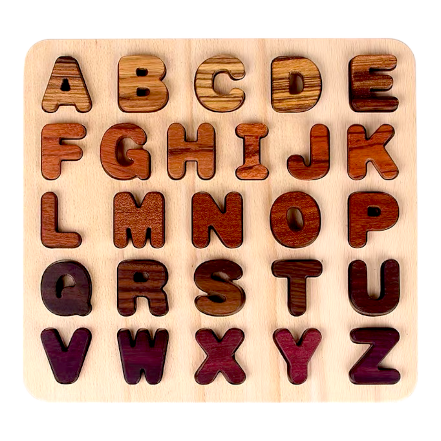 Natural Wooden Alphabet Letters and Numbers Puzzle
