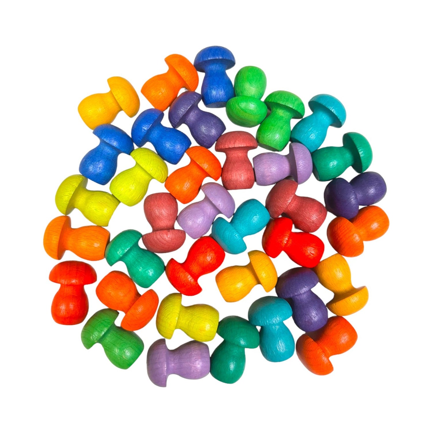 **Pre-order (Ships in 1-2 Weeks)**36 Pieces Colored Wooden Mandala Rainbow Loose Parts