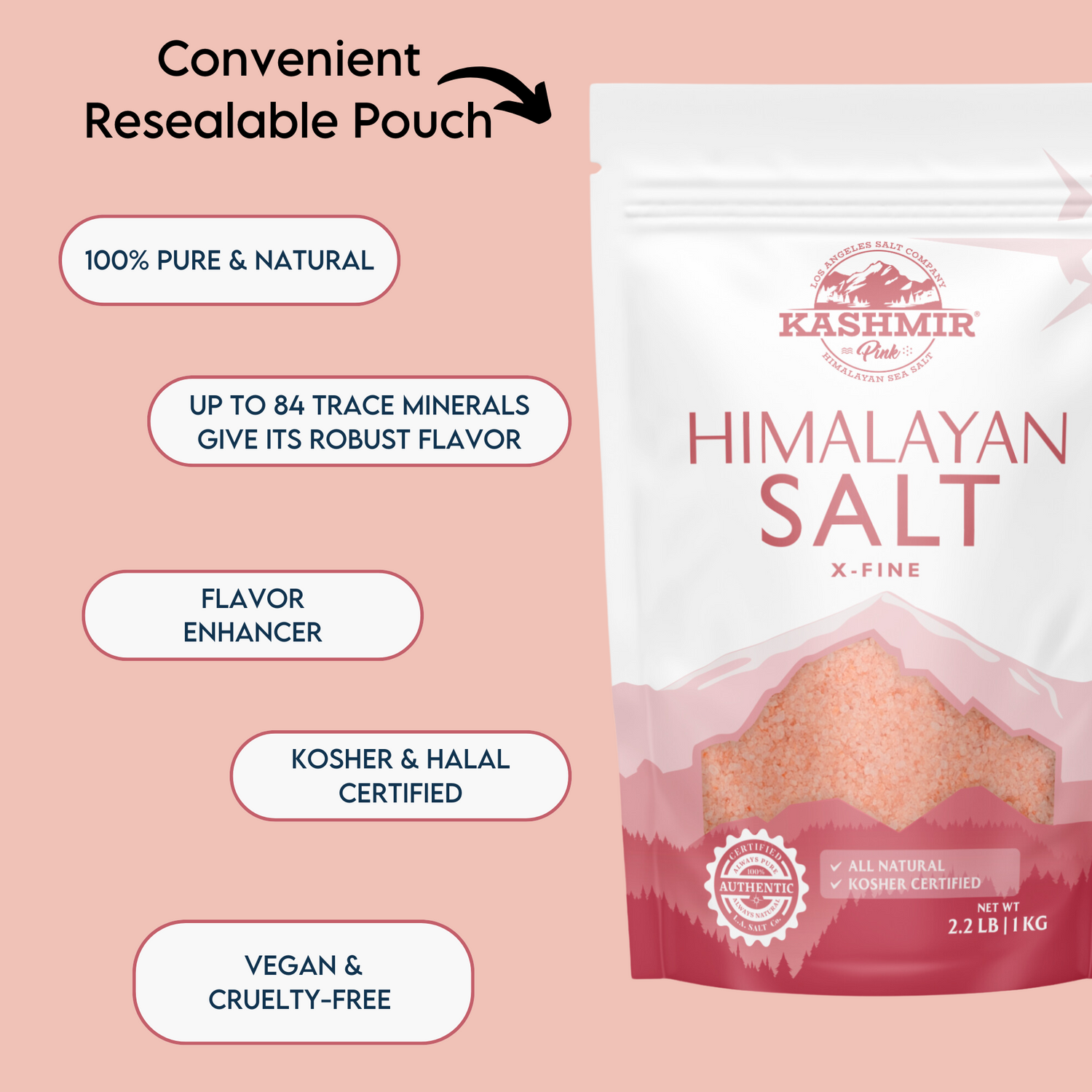 Kashmir Pink® Himalayan Salt X-Fine (2.2 lb)