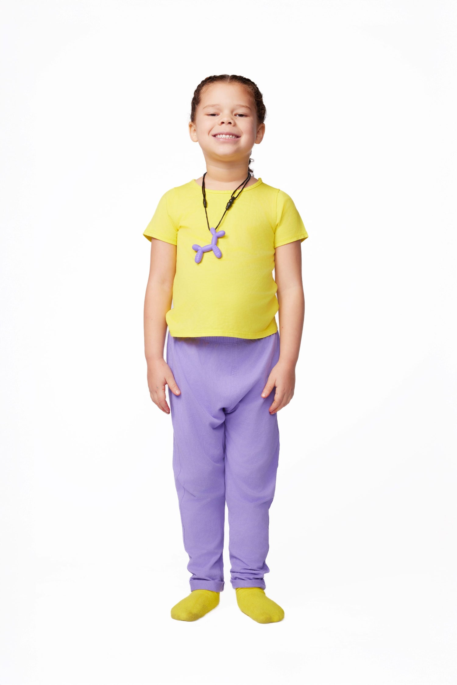 The Everday Sensory Friendly Yellow Tee w Chewy Necklace-- *actual chewy necklace design may vary, but color will match tee*
