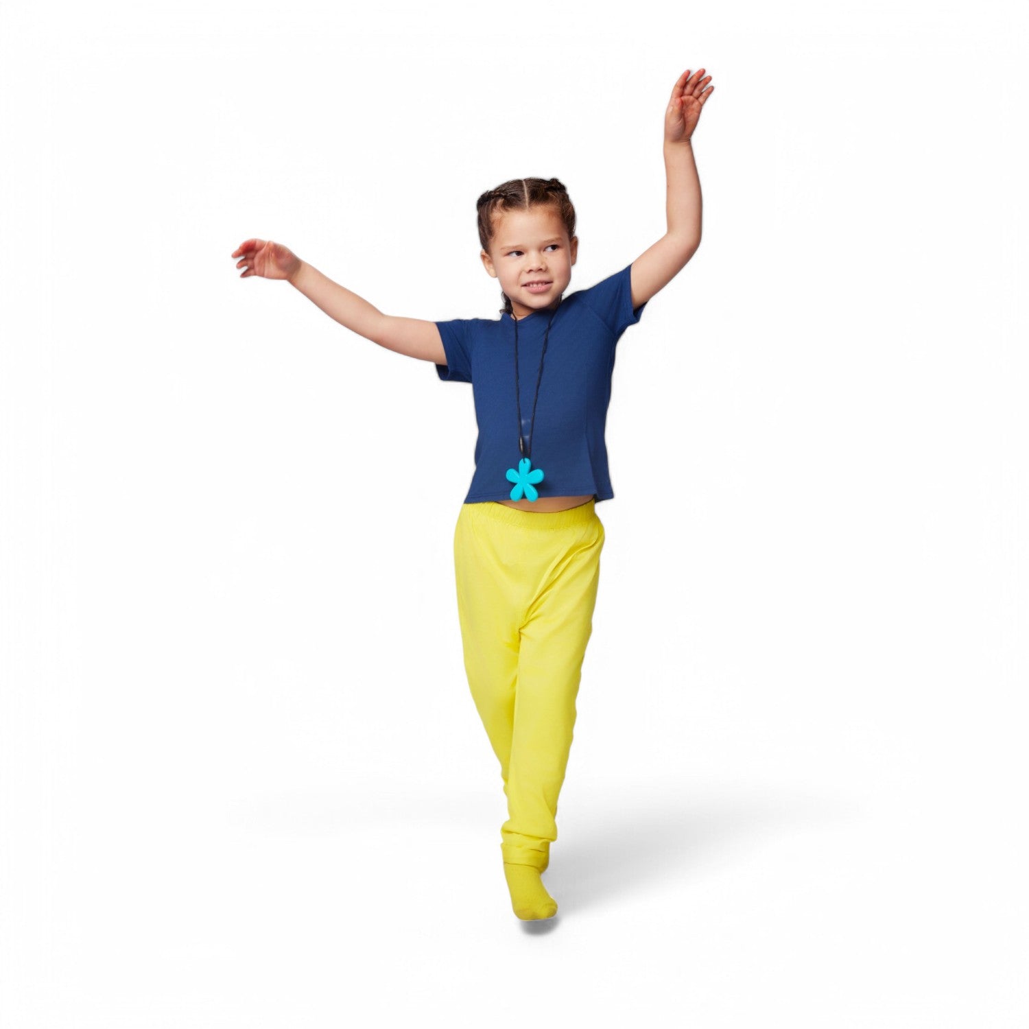 The Everday Sensory Friendly Navy Tee w Chewy Necklace- *actual chewy necklace design may vary, but color will match tee*