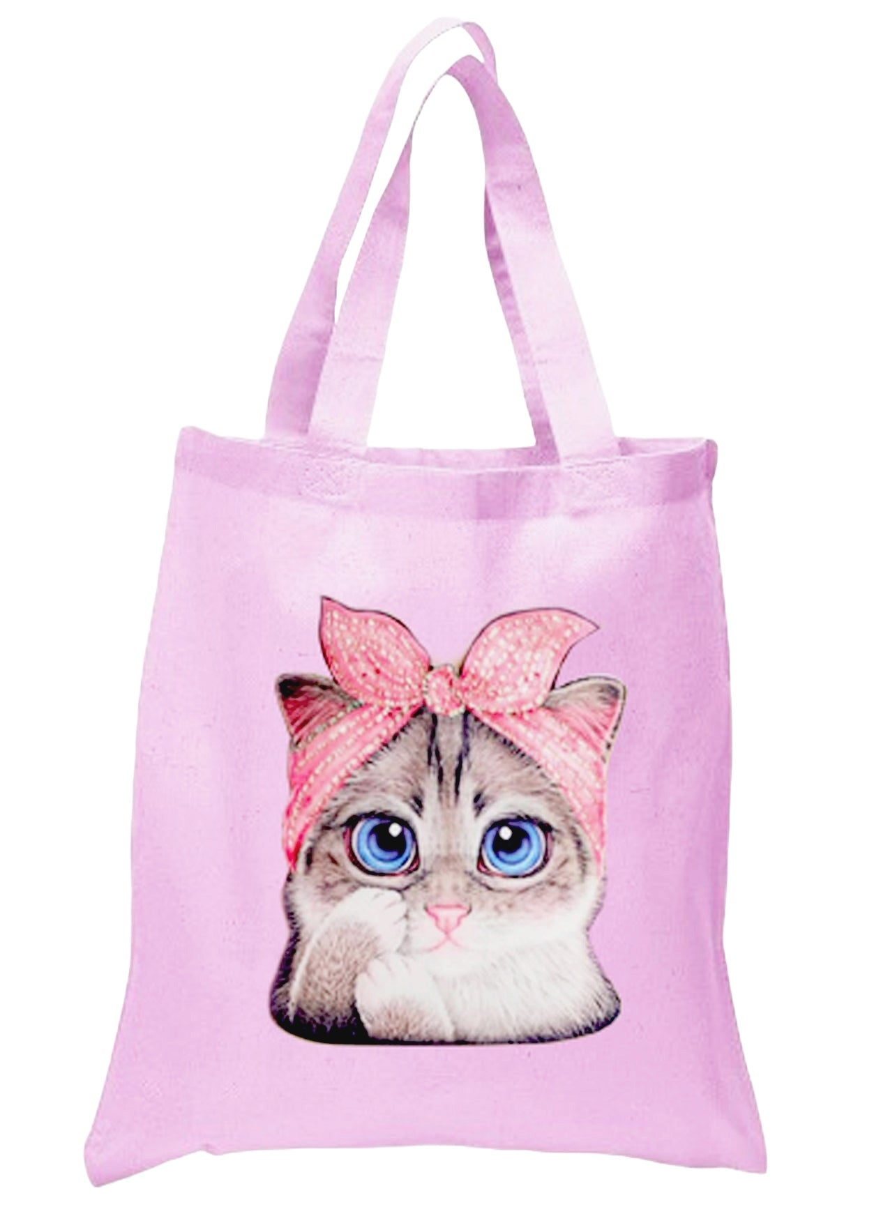 Pink Beach Bag With Cat