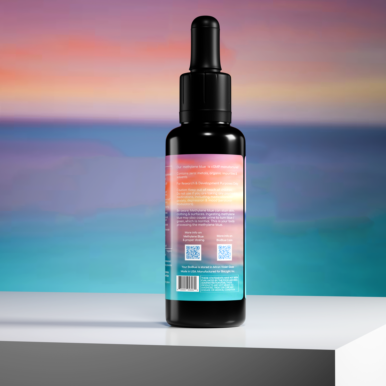 BioBlue Calm: Methylene Blue for Sleep & Relaxation with Calming Herbal Blend - USP Grade