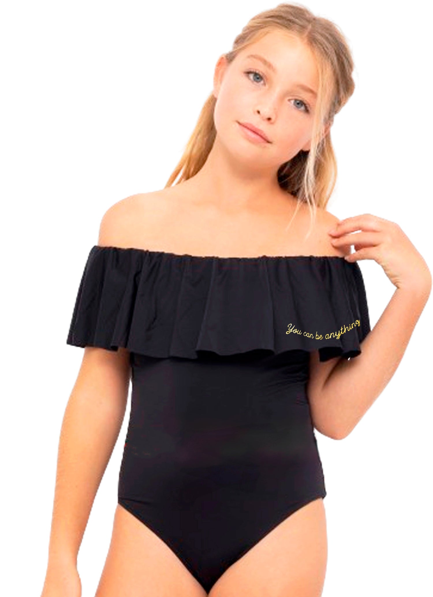 "You Can Be Anything" Black Swimsuit