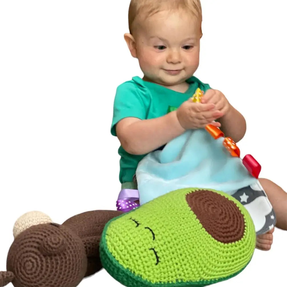 Clouds with rainbows sleeping bag (with sensory ribbons)