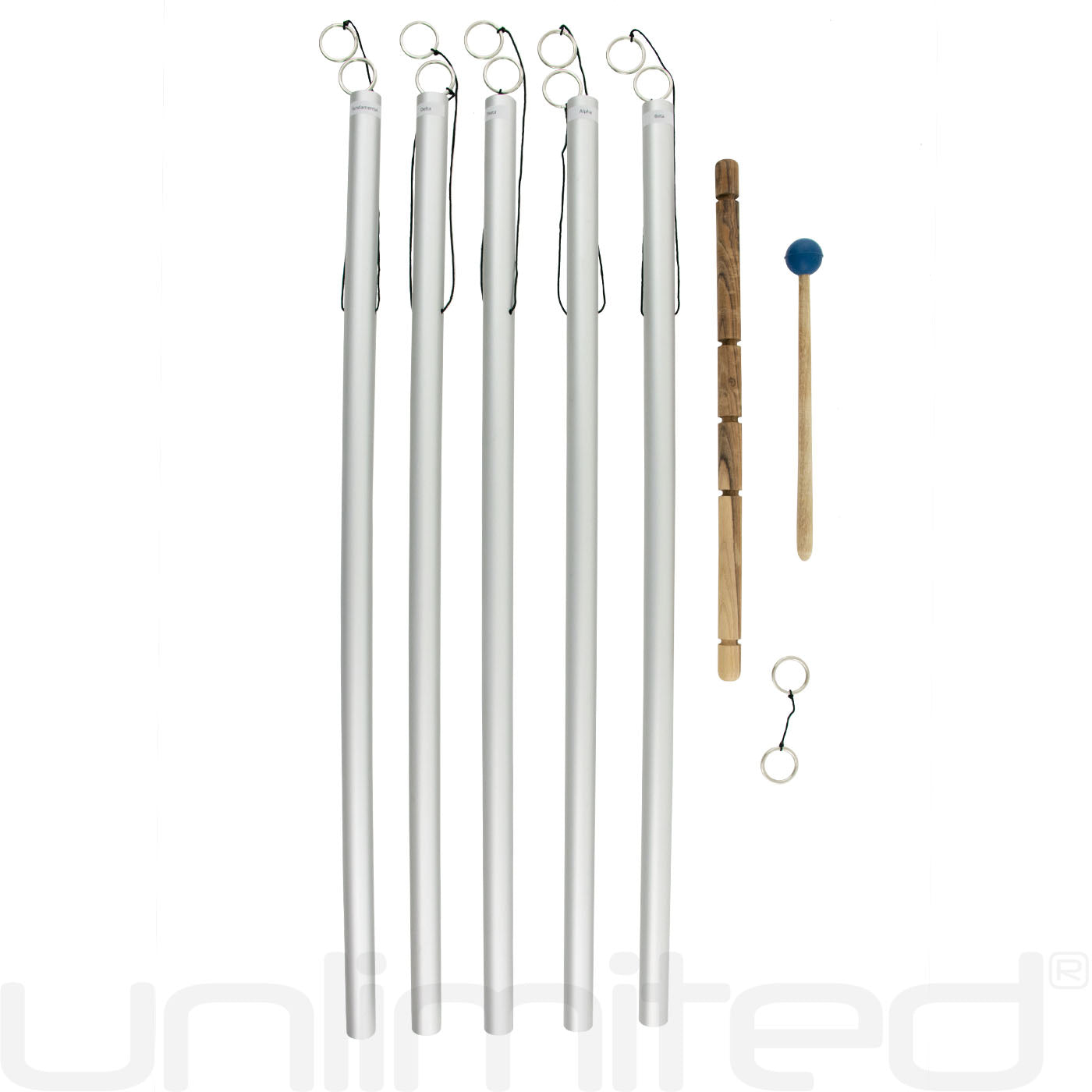 Set of 5 Brain Tuned Healing Chimes