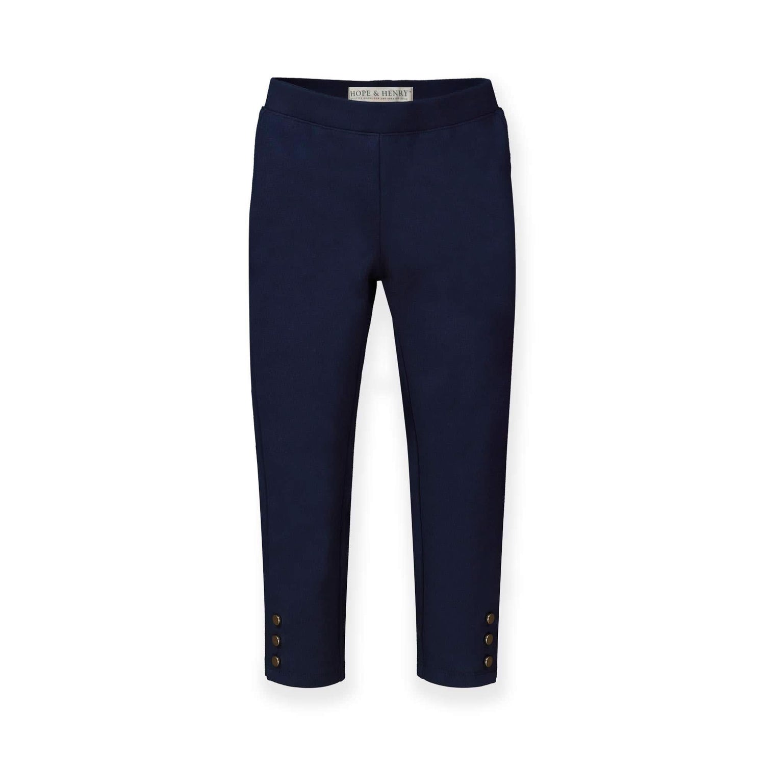 Button Cuff Ponte Pant Navy - Baby