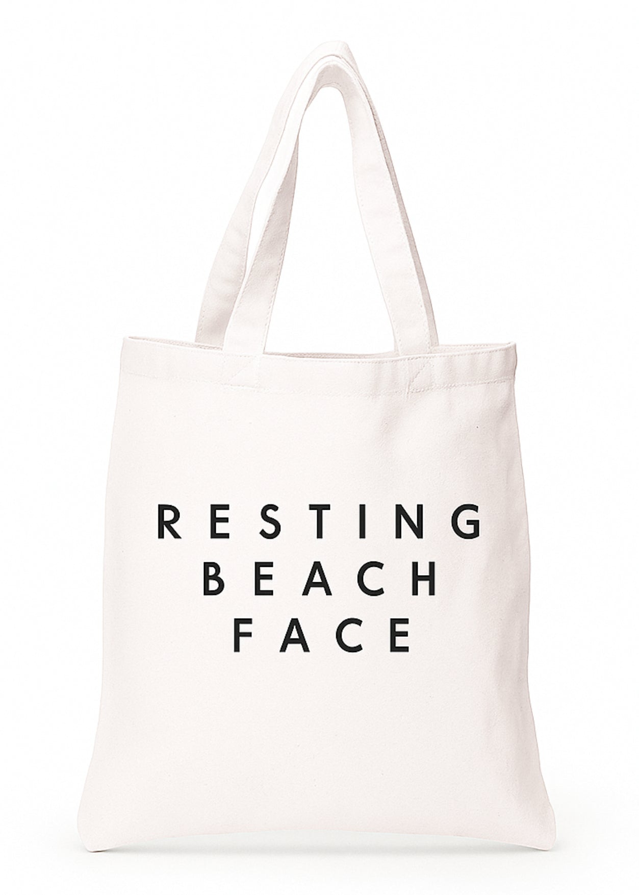 Resting Beach Face White Bag