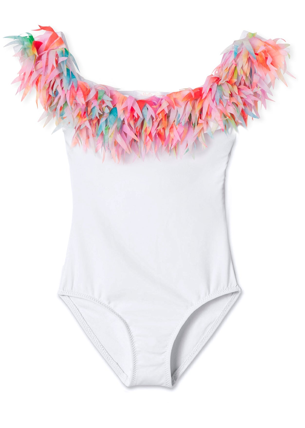 White Swimsuit with Sugar Skies Petals