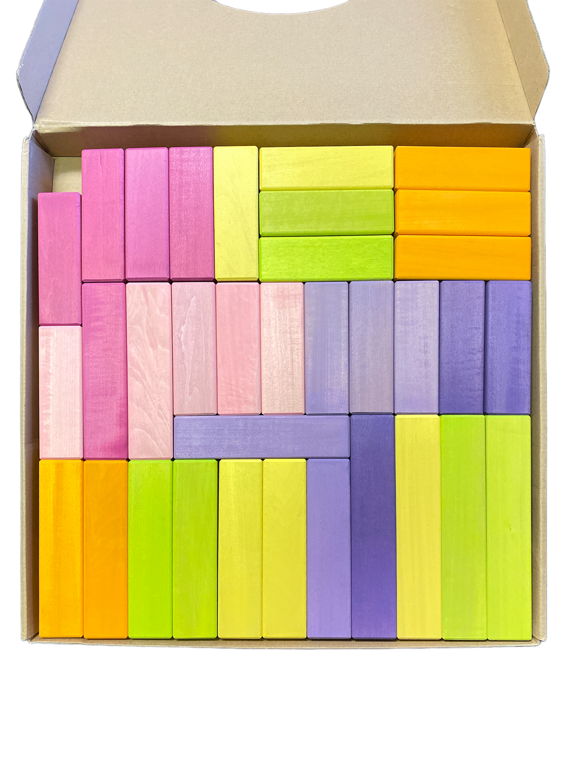 **Pre-order (Ships in 2-3 Weeks)** 100-Piece Large "Stepped Pyramid" Building Block Set - Pastel (Stained)