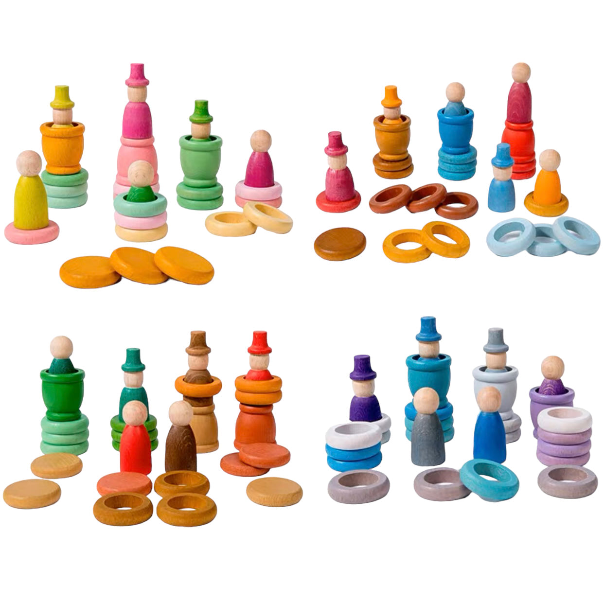 **Pre-order (Ships in 2-3 Weeks)**108-Piece Four Seasons Nins Wooden Peg People Set – Nature-Inspired Montessori Play