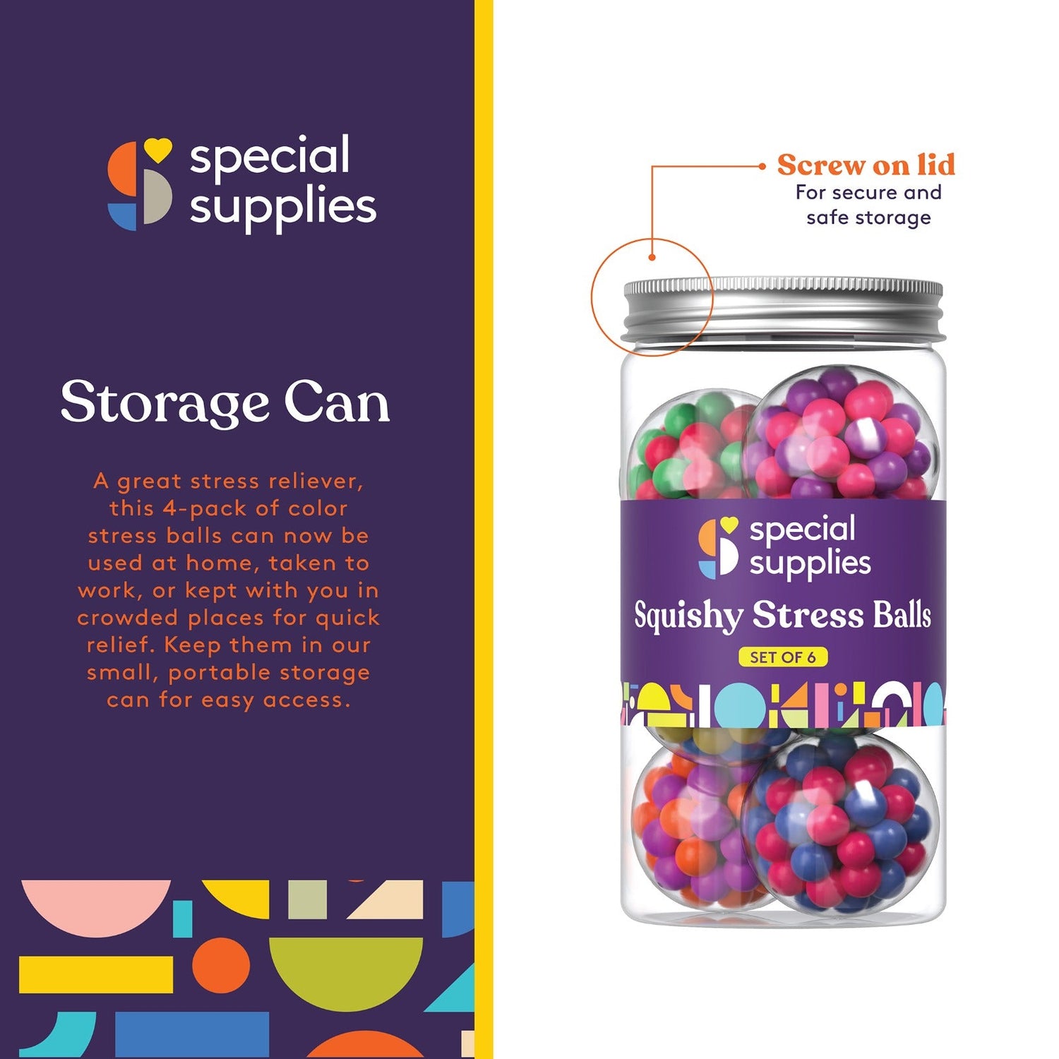 Colorful Stress Ball (6-Pack)