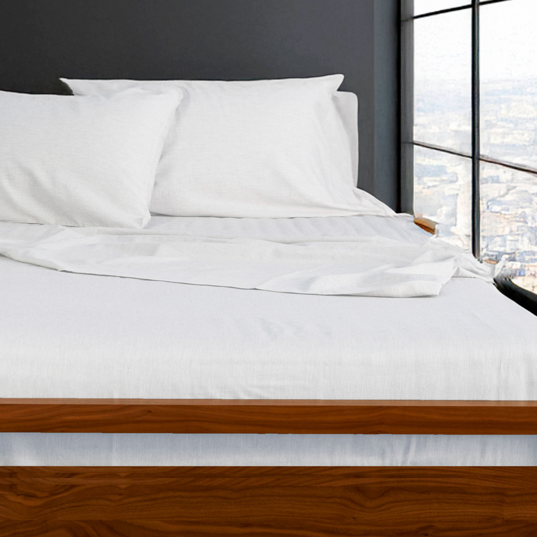 Bamboo Cotton Bed Sheets - Snow