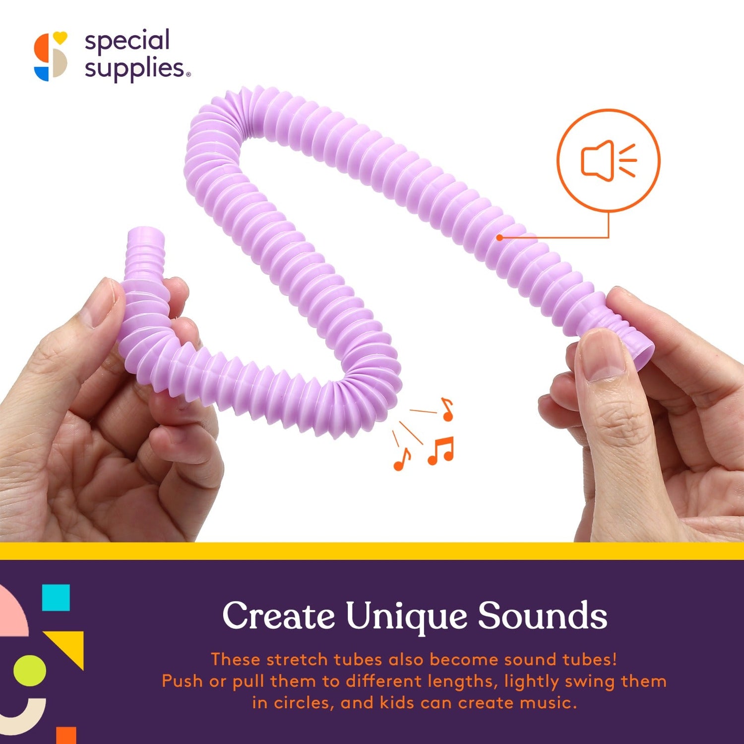 Special Supplies 12-Pack MINI Fun Pull and Pop Tubes for Kids Stretch, Bend, Build, and Connect Toy, Provide Tactile and Auditory Sensory Play, Colorful, Heavy-Duty Plastic (Unicorn)