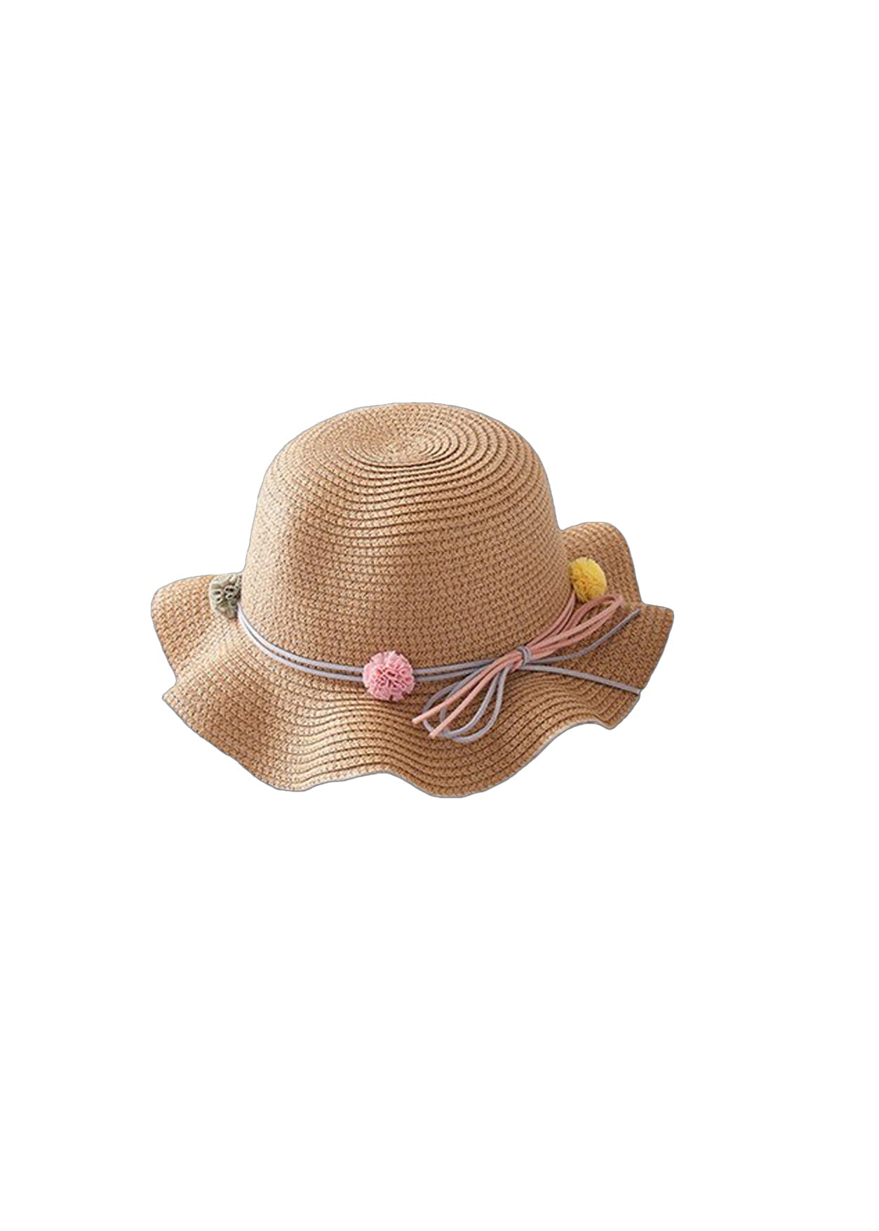Flower Pom Pom Beach Hat