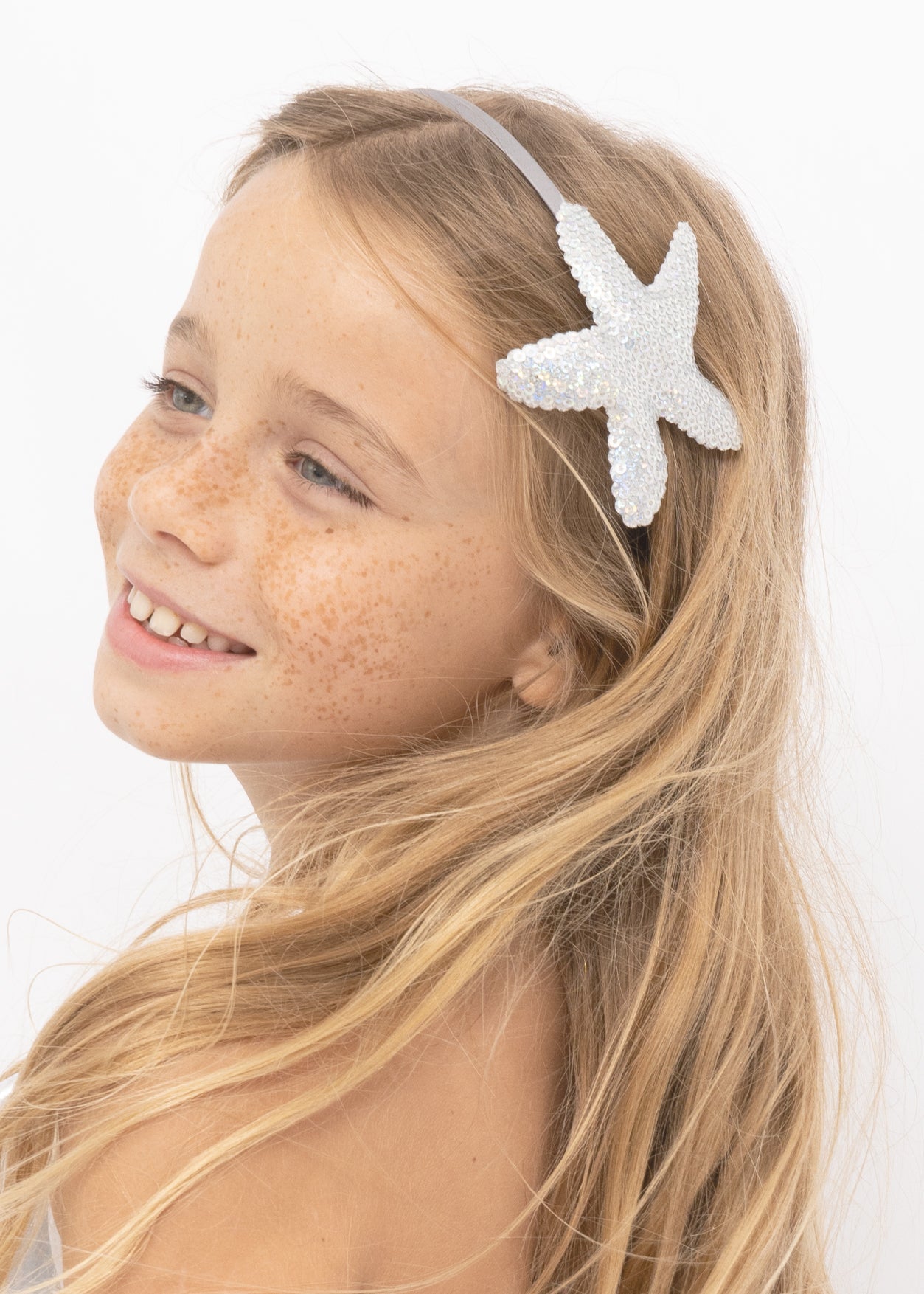 Silver Sequin Starfish Headband