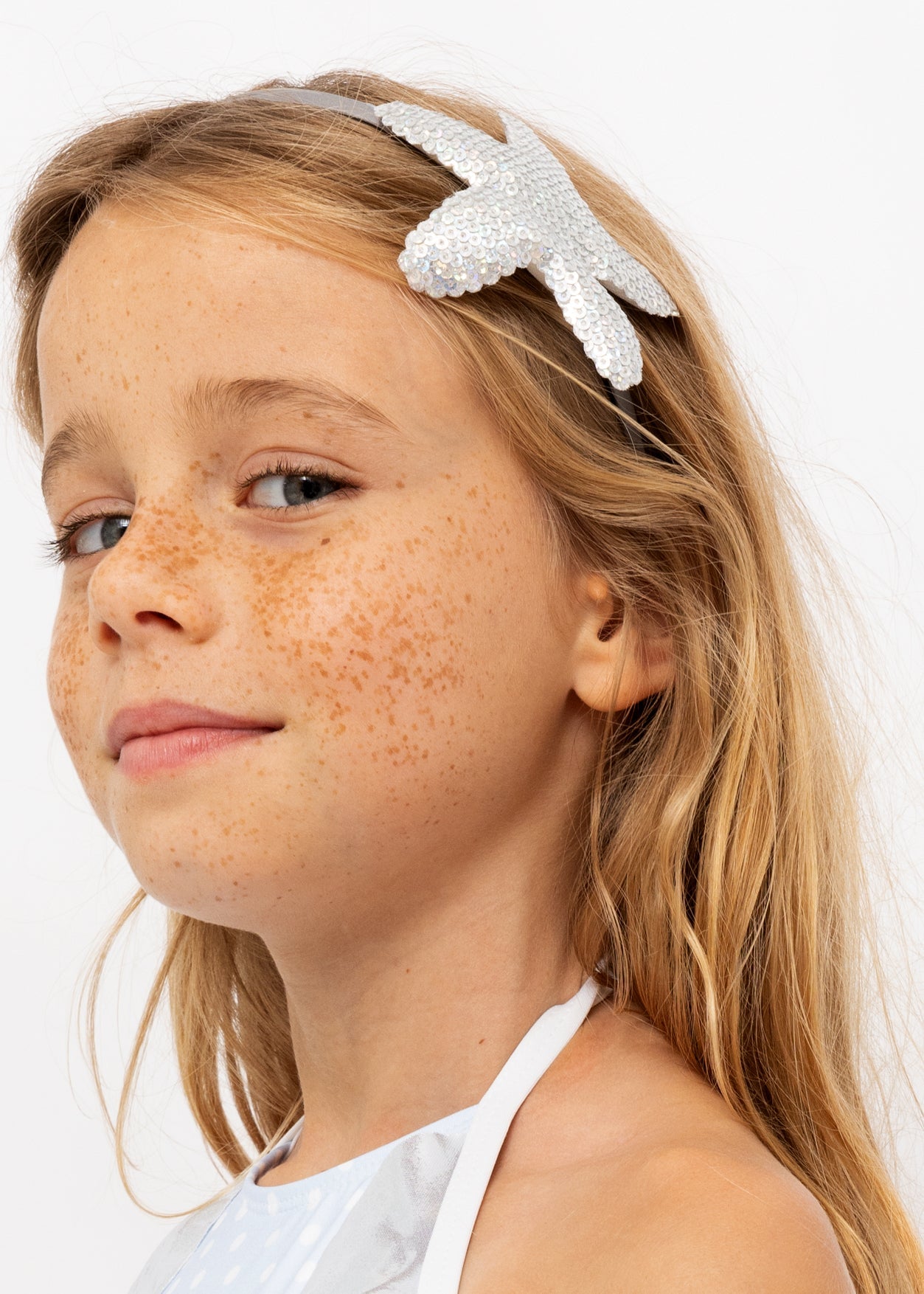 Silver Sequin Starfish Headband