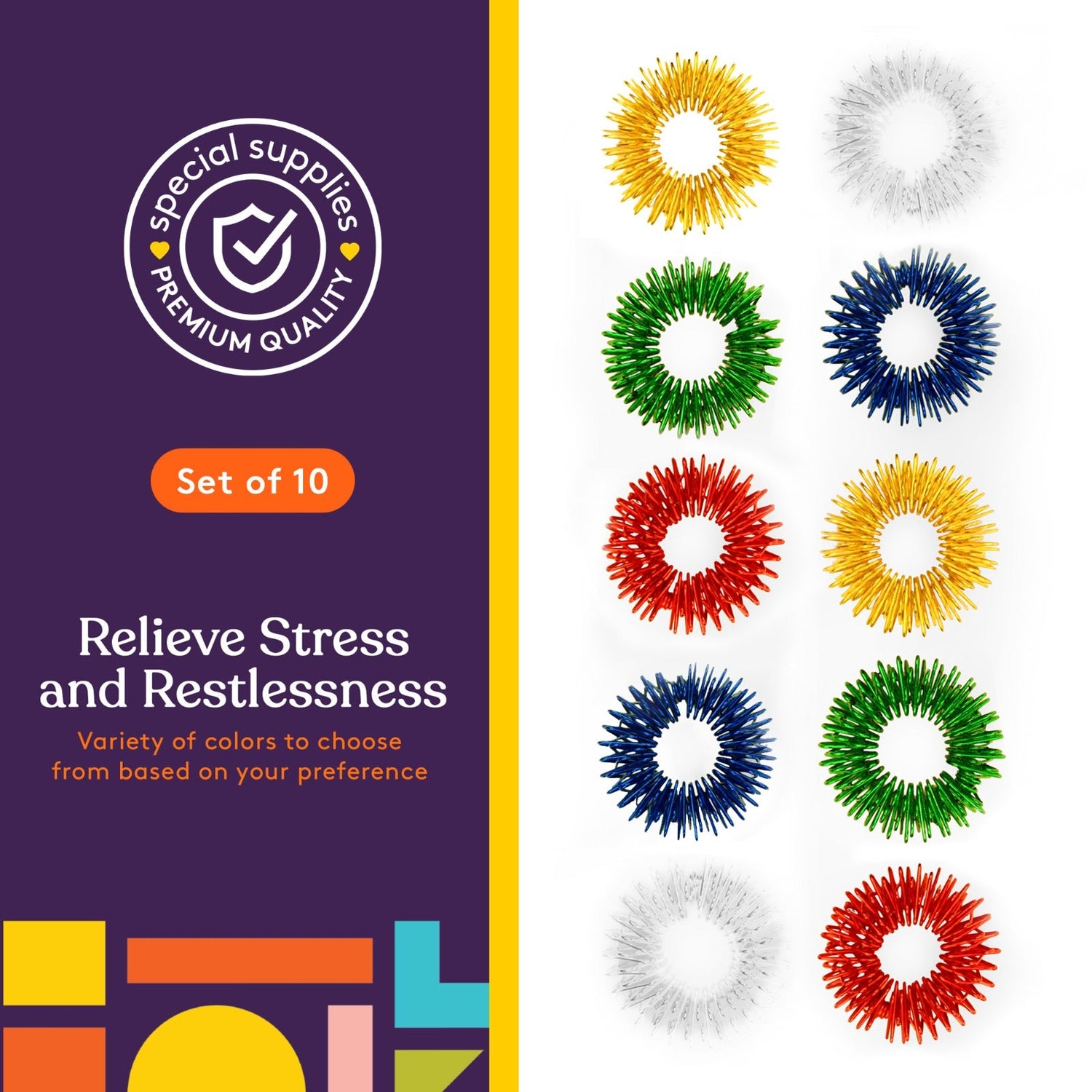 Spiky Acupressure Rings (Pack of 10)