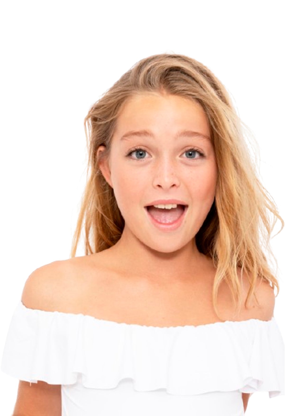 White Ruffle  Bathing Suit