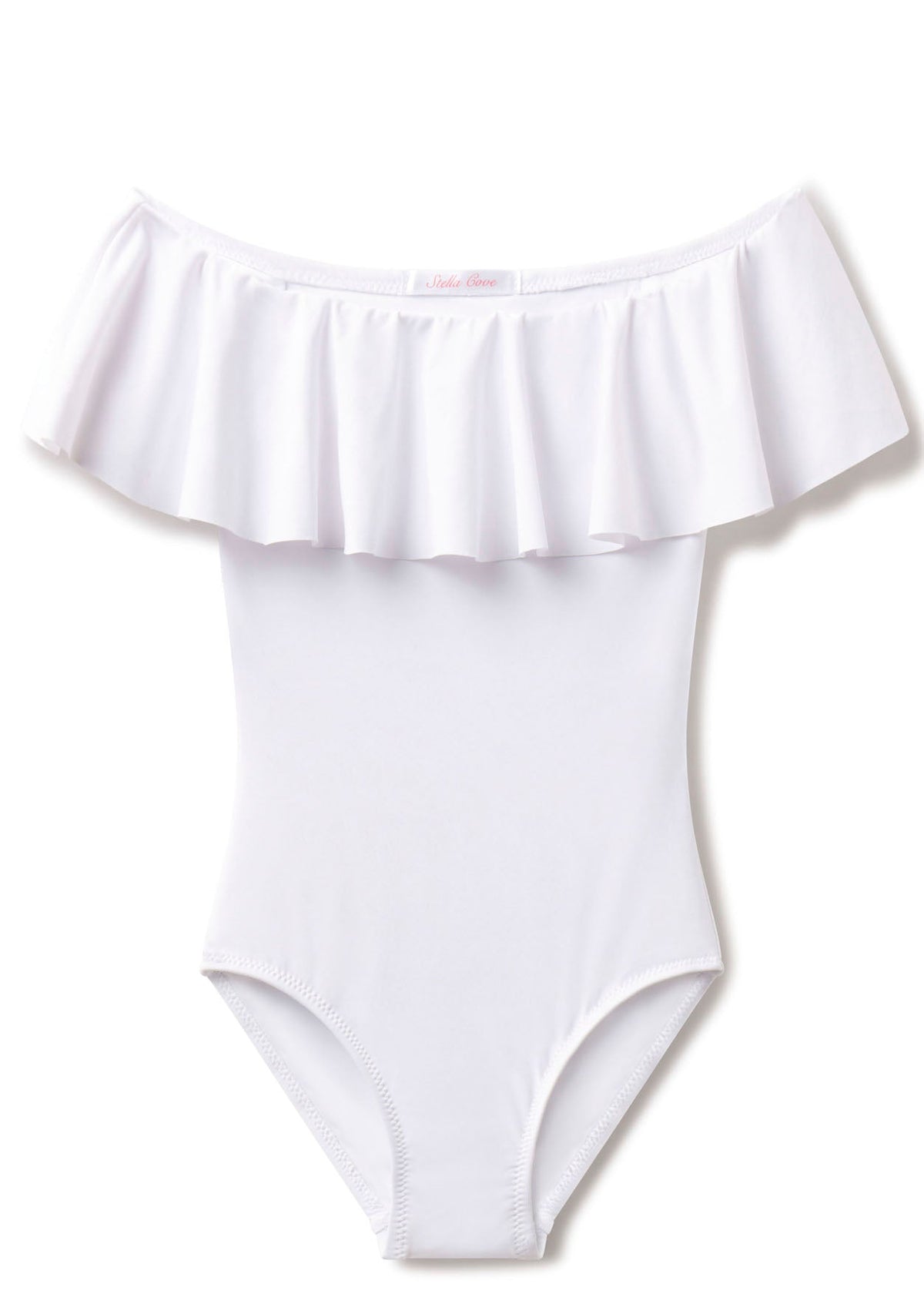 White Ruffle  Bathing Suit